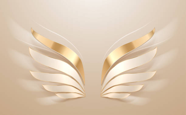 Elegance white and gold wings background Elegance white and gold wings background in vector costume wing stock illustrations