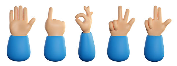 istock Human hands set in cartoon style. 1395328112