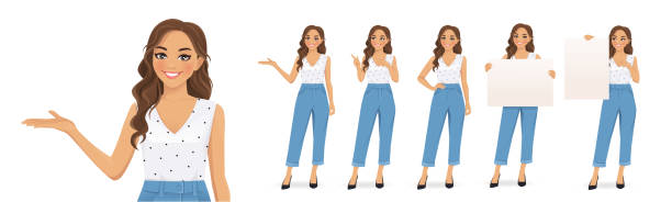 istock Woman in casual style clothes set 1395328678