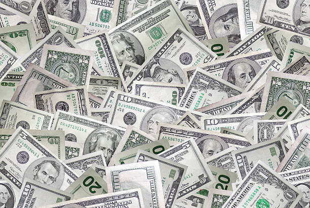 Money wallpaper (high-res) $1, 5, 10, 20, &amp;&#160;100 dollar bills and their back sides scattered in a pile. Would make a great background image, super high resolution us paper currency stock pictures, royalty-free photos & images