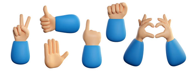 istock Human hands set in cartoon style. 1395330204