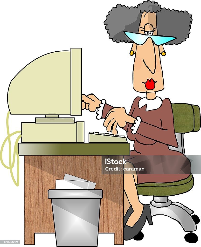 Secretary This illustration that I created depicts a secretary at her desk. Adult stock illustration