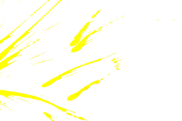 istock Yellow watercolor or ink  textures splashes and streaks on white background,Abstract watercolor 1395332739