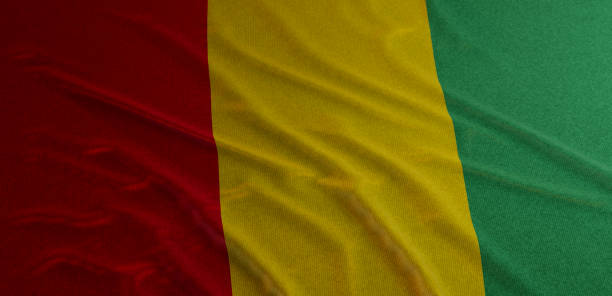 Guinea flag with folds 3d Render