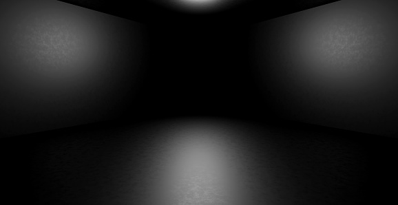 Cyber Age Stage Show Garage Rough Grunge Night Tunnel Corridor Empty Virtual Underground Black Background SciFi Concept 3D Illustration