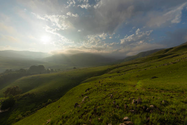 istock Late afternoon low clouds over the mountain 1395334857