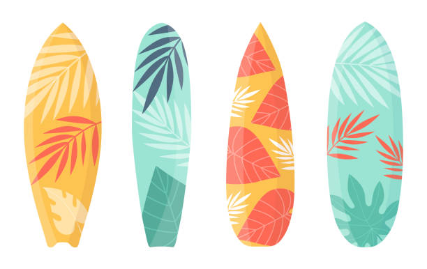 Ilustración de Colección De Tablas De Surf De Dibujos Animados Para Surfear  Sobre Olas y más Vectores Libres de Derechos de Surf - iStock