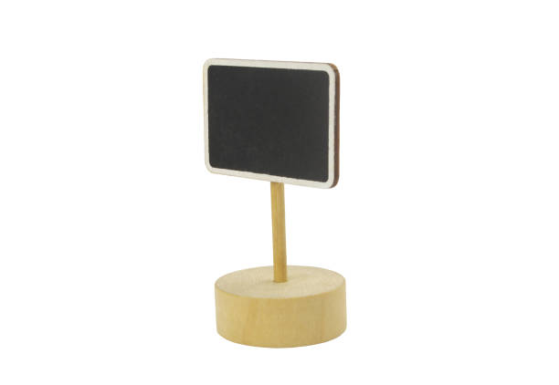 istock Blackboard label or price tag on stand isolated 1395335605