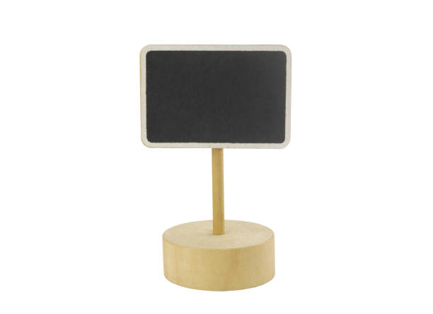 istock Blackboard label or price tag on stand isolated 1395335608