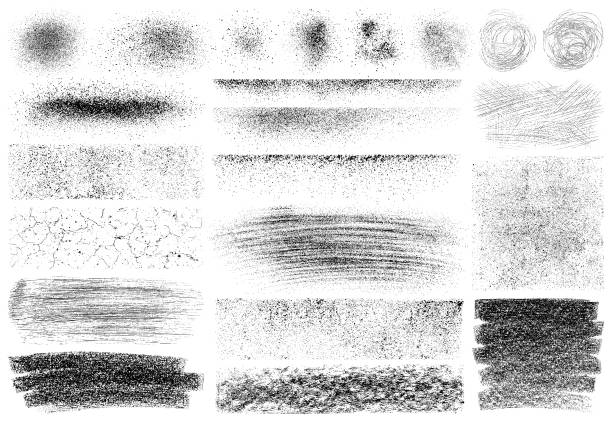 Grunge design elements Set of grunge design elements. Isolated vector images black on white. scratches textures stock illustrations