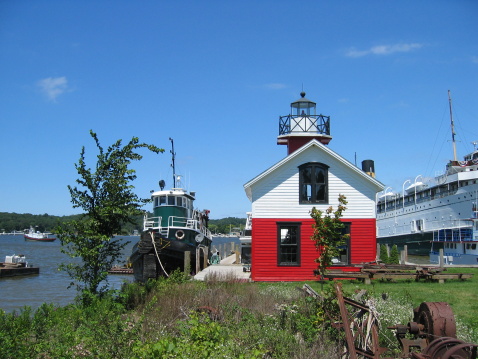 Small lighthouse on the Kalamazoo River, in Saugatuck, Michigan.