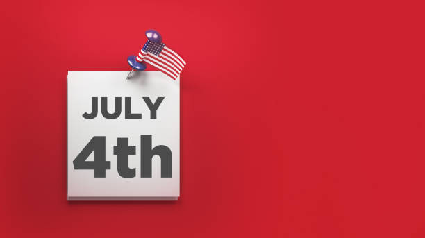 istock American flag and calendar page. 1395336835