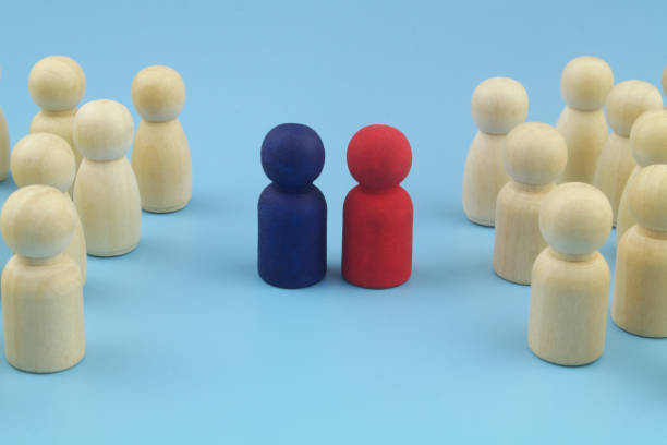 istock Groups of people figures with their leaders. 1395336934