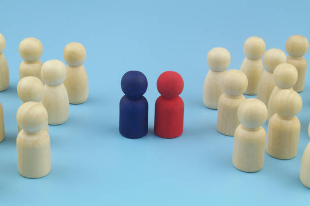 istock Groups of people figures with their leaders. 1395337488