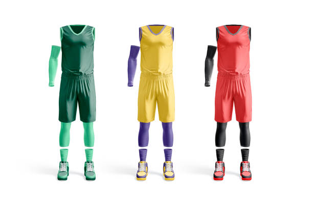 istock Blank colored basketball uniform mock up, front view 1395339060