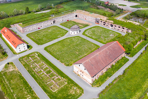 Aerial view of ancient fortress in Slavonski Brod, Croatia