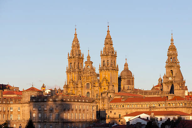 catedral de santiago de compostela - church gothic style cathedral dark imagens e fotografias de stock