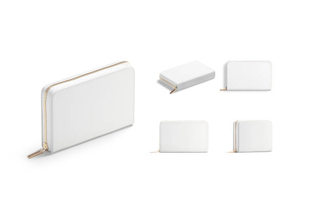 istock Blank white small money wallet mockup, different views 1395340179
