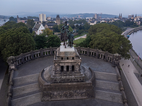 View of The Kaiser Wilhelm Statue in Koblenz, Germany