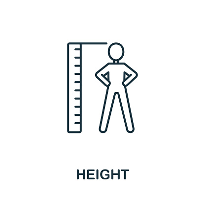 Height icon from health check collection. Simple line Height icon for templates, web design and infographics.