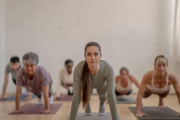 istock Push-Ups in Fitness Class 1395342968
