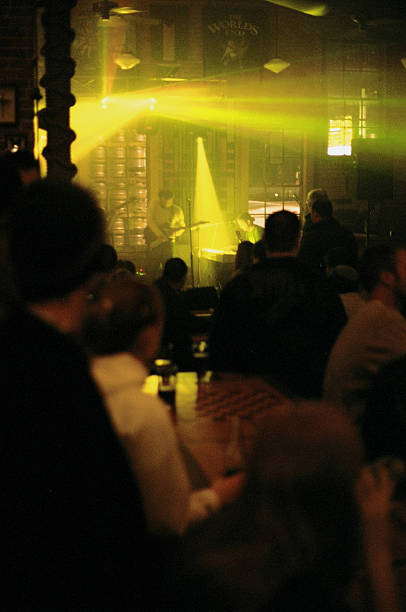 istock Balcony view of a band playing in a crowded bar 139534614