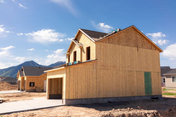 construction de nouvelles maisons - wood chipboard photos et images de collection