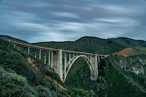 Bixby Creek Bridge also known as Bixby Canyon Bridge, on the Big Sur coast of California, is one of the most photographed bridges in California