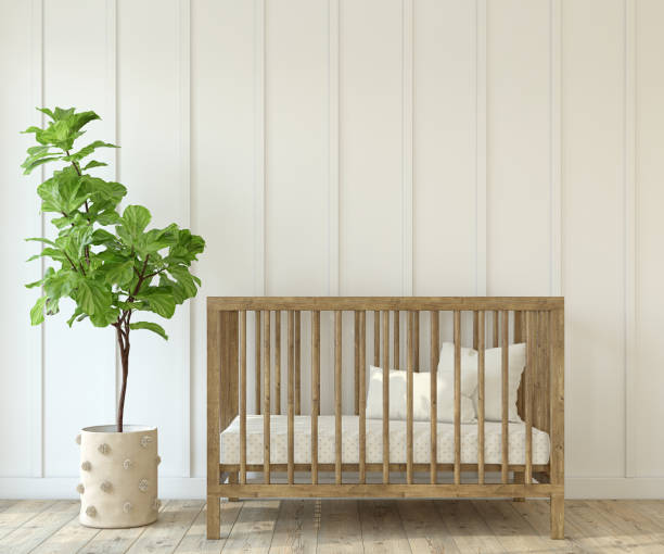 istock Nursery interior in farmhouse style. 3d render. 1395348684
