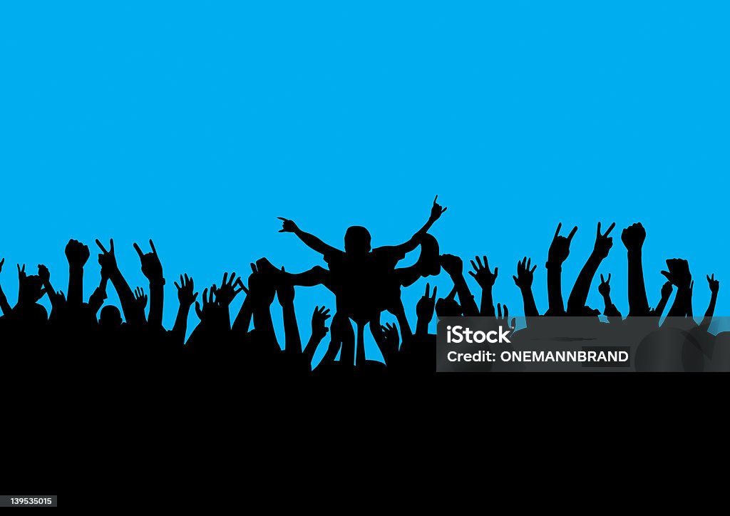 rock folla surf - Foto stock royalty-free di Essere trasportato dalla folla