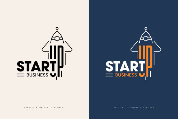 Start Up typography Logo design Start Up typography Logo design vector illustrations start ups stock illustrations