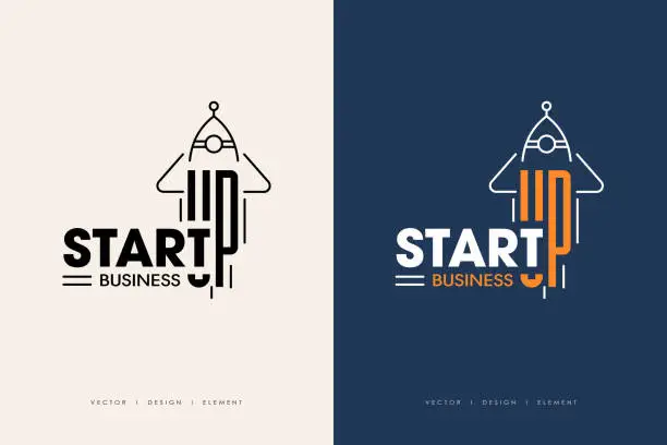 Vector illustration of Start Up typography Logo design