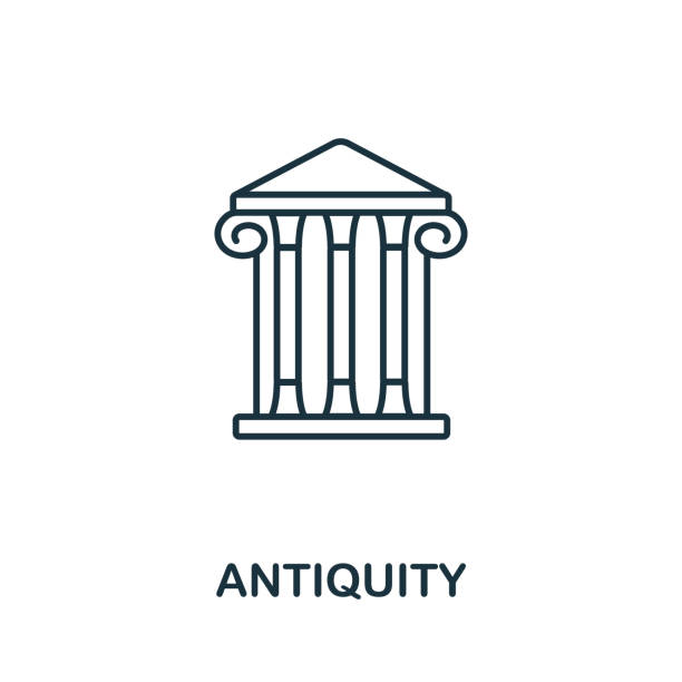 ilustrações de stock, clip art, desenhos animados e ícones de antiquity icon from italy collection. simple line antiquity icon for templates, web design and infographics - antique furniture old old fashioned