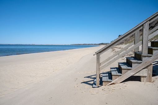 Cape Cod in springtime Stairs in the Great Hollow Beach North Truro