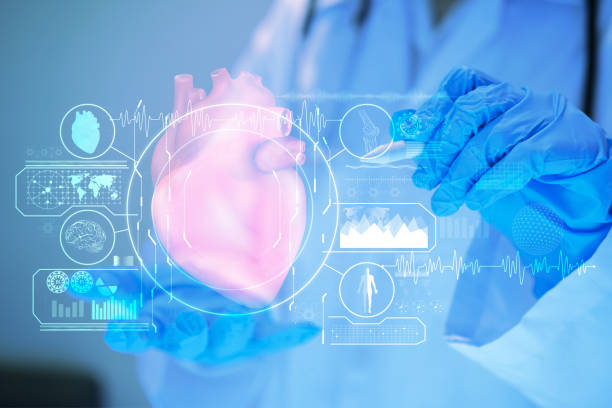 Concepts of modern technologies of diagnostics of the heart, doctor touchstone virtual Heart in hand. Concepts of modern technologies of diagnostics of the heart, doctor touchstone virtual Heart in hand. Blurred photo, handrawn human organ, highlighted blue as symbol of recovery. touchstone stock pictures, royalty-free photos & images