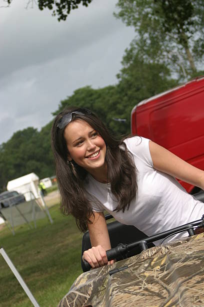 Model on quad bike