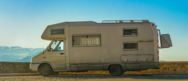 istock Trailer Parked at Highway, Meteora, Greece 1395357867