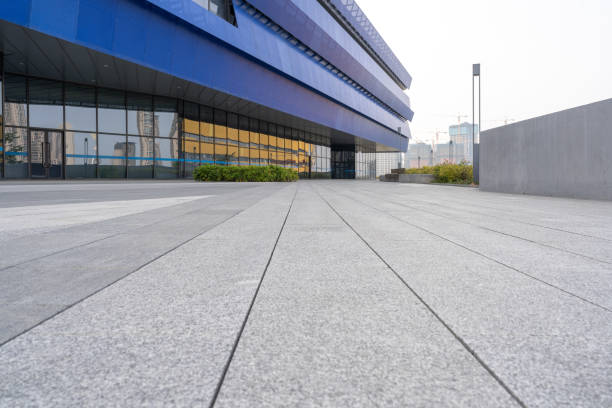 istock An empty slate square in front of modern buildings 1395362365