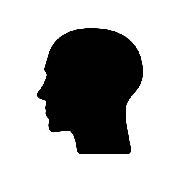 ilustrações, clipart, desenhos animados e ícones de ícone da silhueta glifo da cabeça humana - human head silhouette side view men