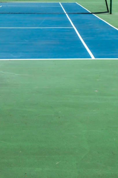 istock Empty outdoor tennis court 1395363520