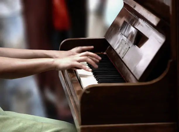 Woman playing piano