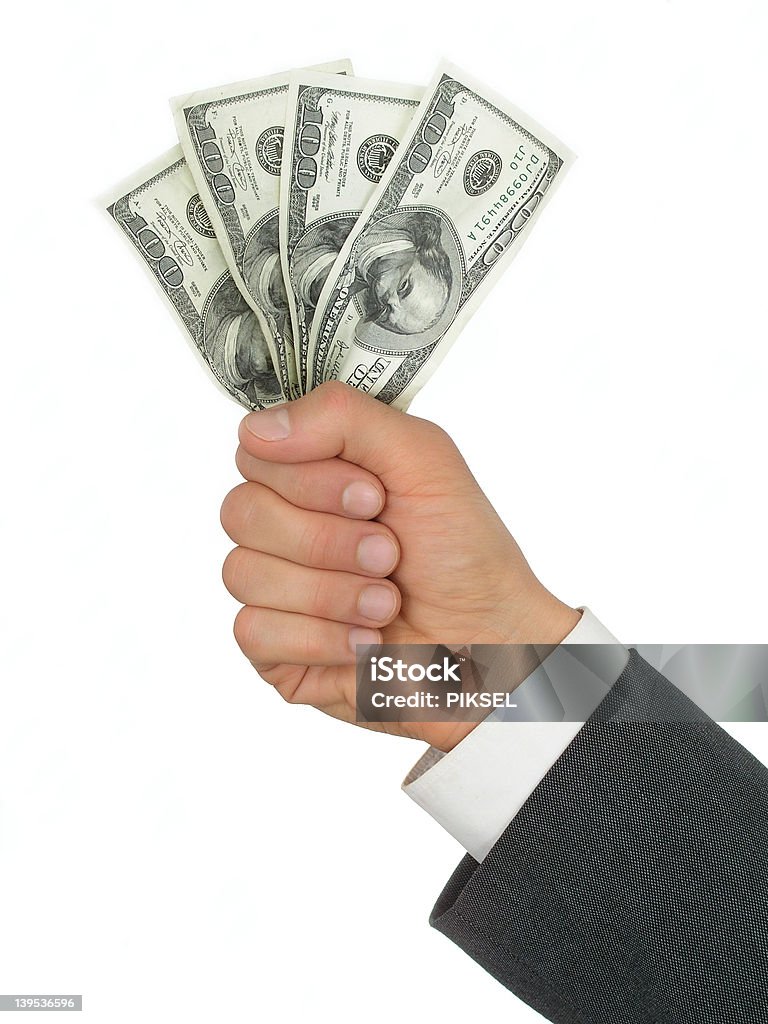 Geschäftsmann Hand Holding Geld - Lizenzfrei 100-Dollar-Schein Stock-Foto