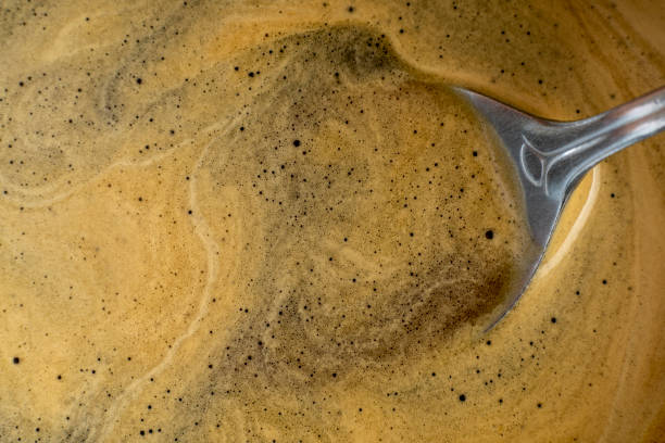 Coffee texture background. Strong espresso dark coffee
