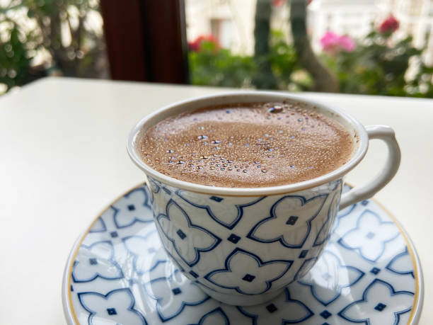 istock Turkish coffee on the table and home interior window side 1395369238