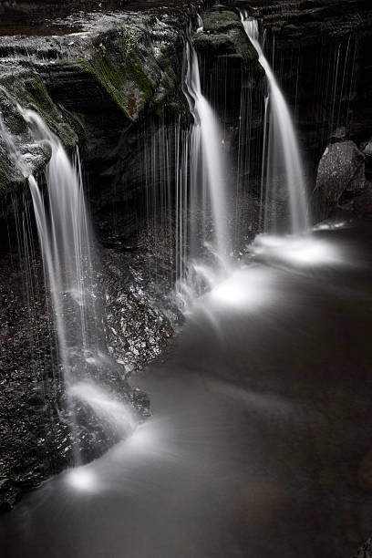 istock Triple Plunge Waterfall Black and White Selective Color 139536958