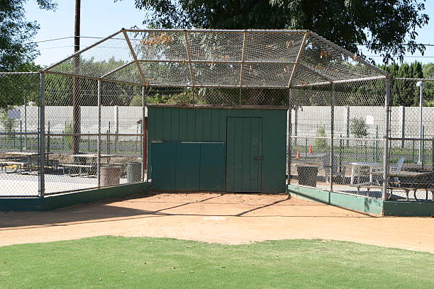 baseball - backstop Picture of a little league backstop baseball cage stock pictures, royalty-free photos & images