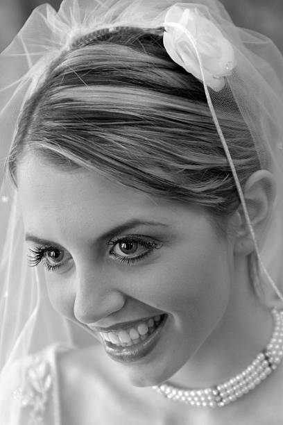 bride close up stock photo