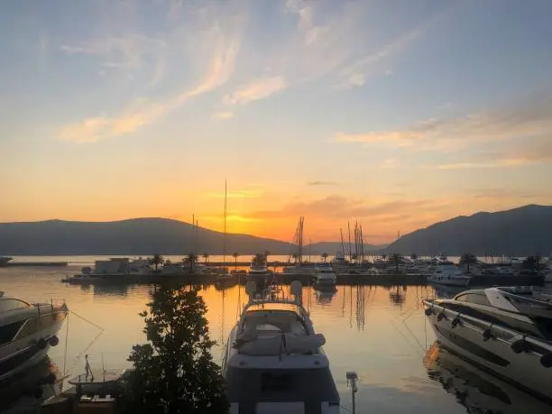 Sunset at the Marina in Porto Montenegro