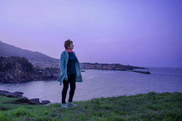istock Purple sunset over the sea 1395378604