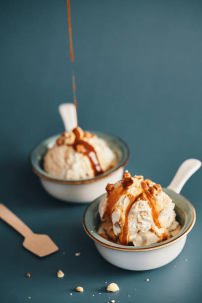 istock Caramel Ice Cream with Topping 1395380841